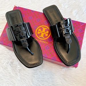 Tory Burch Georgia leather sandals, perfectly Black, NWT, size 7.